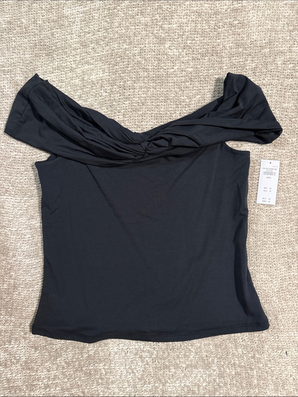 Abercrombie & Fitch Black Off-Shoulder Twist Front Camisole